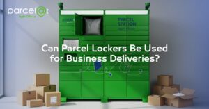 Green parcel locker for business deliveries by Parcelat in Saudi Arabia